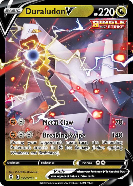 (122/203) Pokemon TCG Evolving Skies Single: Duraludon V  Ultra Rare