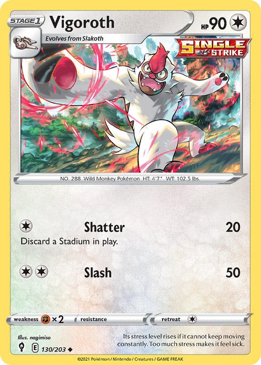 (130/203) Pokemon TCG Evolving Skies Single: Vigoroth  Uncommon