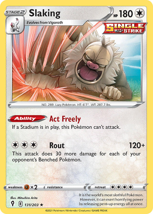 (131/203) Pokemon TCG Evolving Skies Single: Slaking  Holo Rare