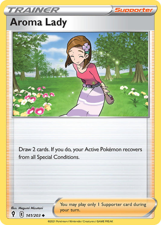 (141/203) Pokemon TCG Evolving Skies Single: Aroma Lady  Uncommon