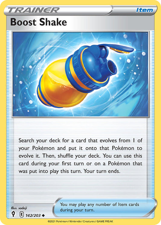 (142/203) Pokemon TCG Evolving Skies Single: Boost Shake Reverse Holo Uncommon