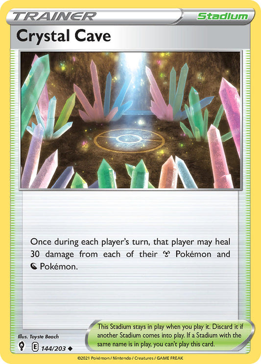 (144/203) Pokemon TCG Evolving Skies Single: Crystal Cave Reverse Holo Uncommon