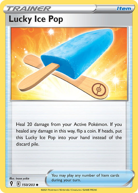 (150/203) Pokemon TCG Evolving Skies Single: Lucky Ice Pop Reverse Holo Uncommon