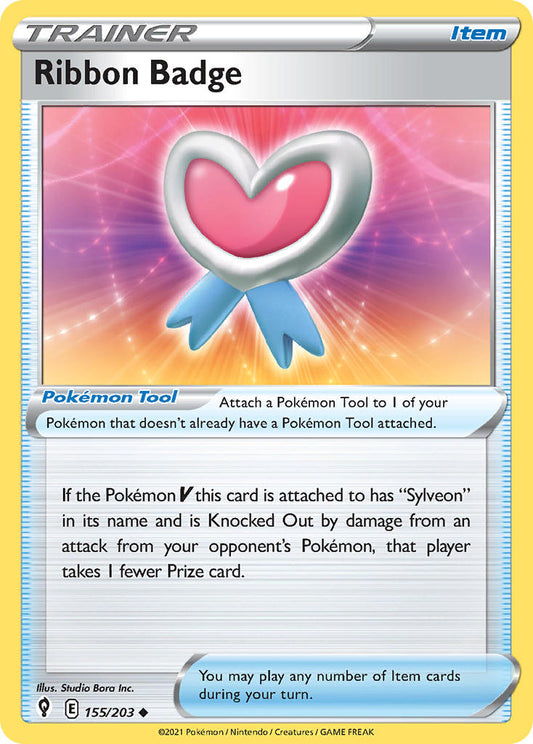 (155/203) Pokemon TCG Evolving Skies Single: Ribbon Badge Reverse Holo Uncommon