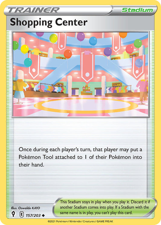 (157/203) Pokemon TCG Evolving Skies Single: Shopping Center Reverse Holo Uncommon