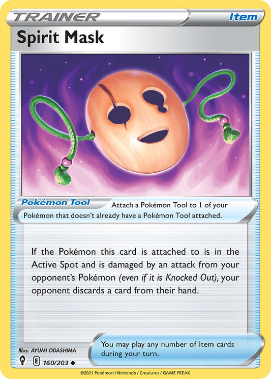 (160/203) Pokemon TCG Evolving Skies Single: Spirit Mask Reverse Holo Uncommon