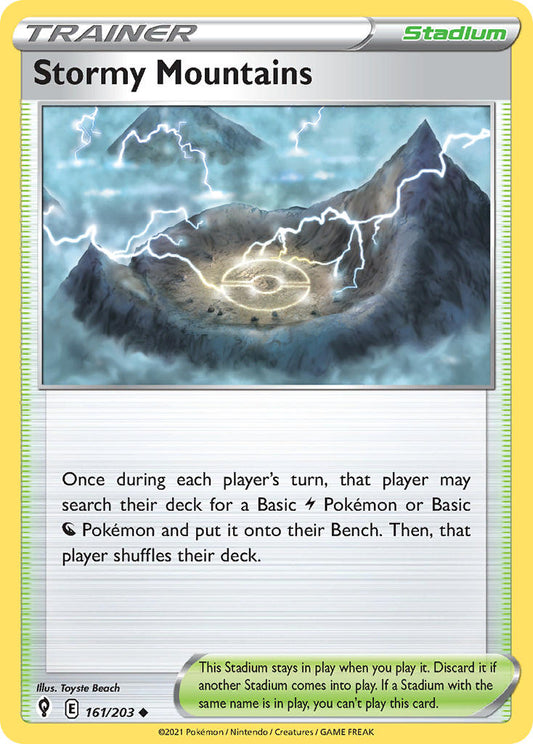 (161/203) Pokemon TCG Evolving Skies Single: Stormy Mountains  Uncommon