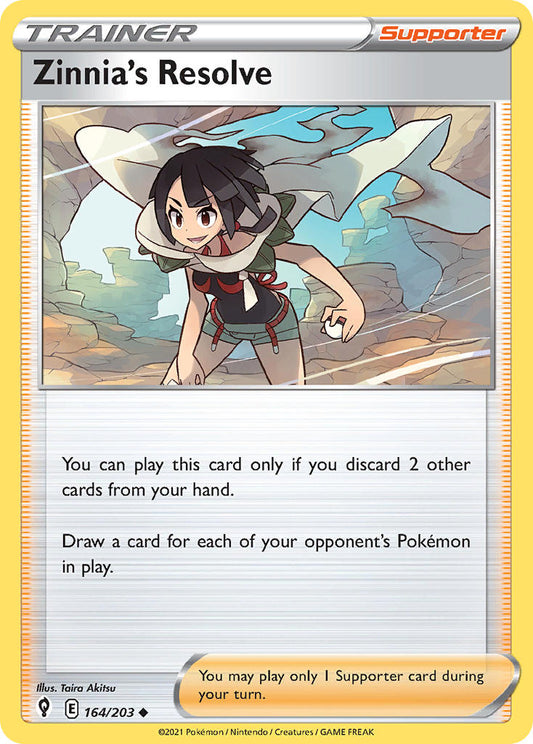 (164/203) Pokemon TCG Evolving Skies Single: Zinnia's Resolve  Uncommon