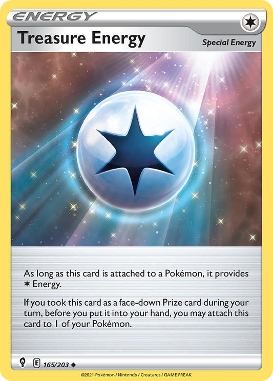 (165/203) Pokemon TCG Evolving Skies Single: Treasure Energy  Uncommon