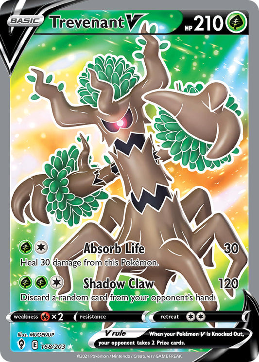 (168/203) Pokemon TCG Evolving Skies Single: Trevenant V  Ultra Rare