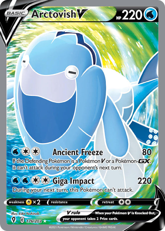 (176/203) Pokemon TCG Evolving Skies Single: Arctovish V  Ultra Rare