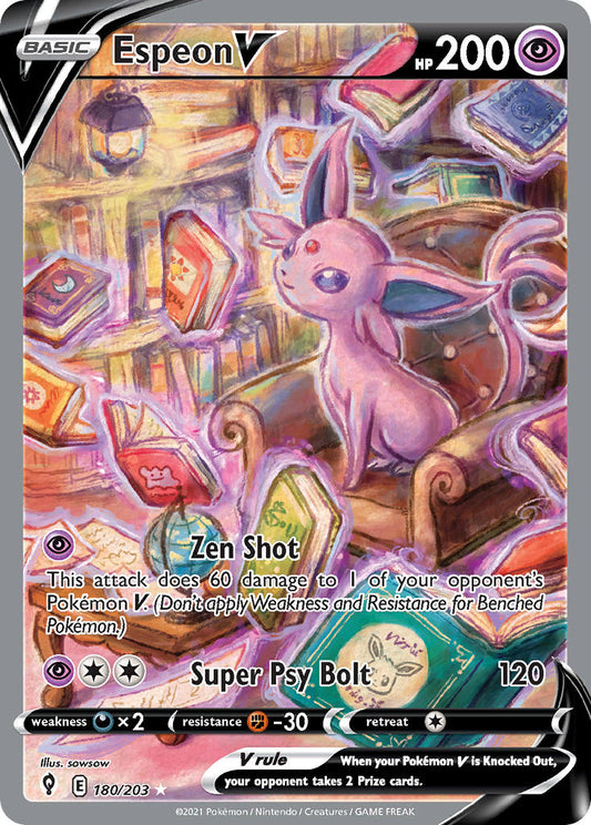 (180/203) Pokemon TCG Evolving Skies Single: Espeon V  Ultra Rare