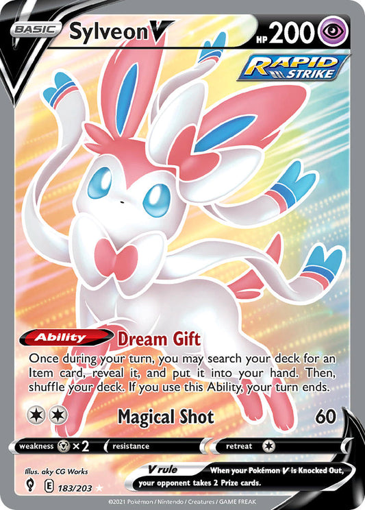 (183/203) Pokemon TCG Evolving Skies Single: Sylveon V  Ultra Rare