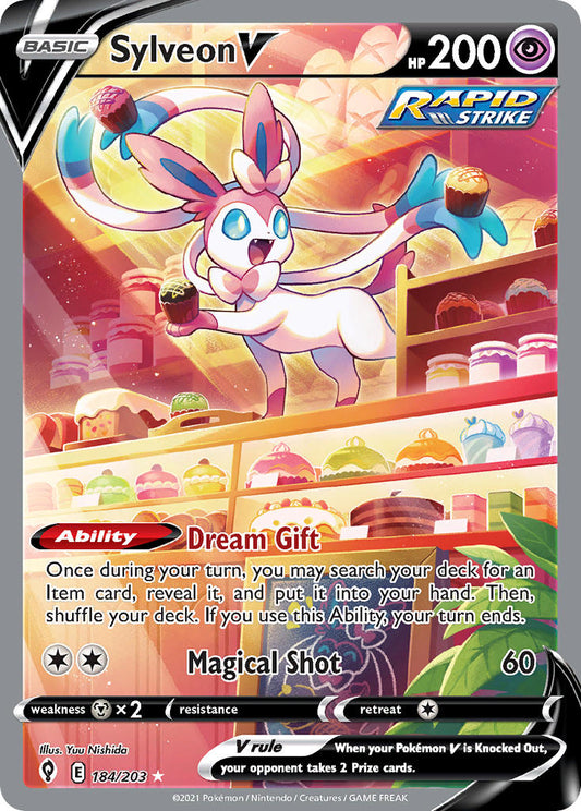 (184/203) Pokemon TCG Evolving Skies Single: Sylveon V  Ultra Rare