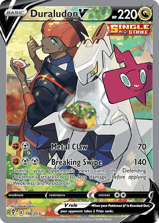 (198/203) Pokemon TCG Evolving Skies Single: Duraludon V  Ultra Rare