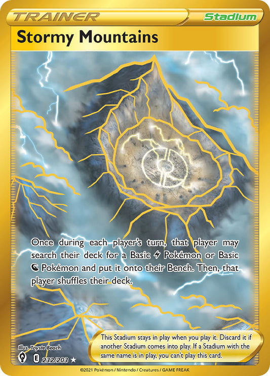 (232/203) Pokemon TCG Evolving Skies Single: Stormy Mountains  Secret Rare