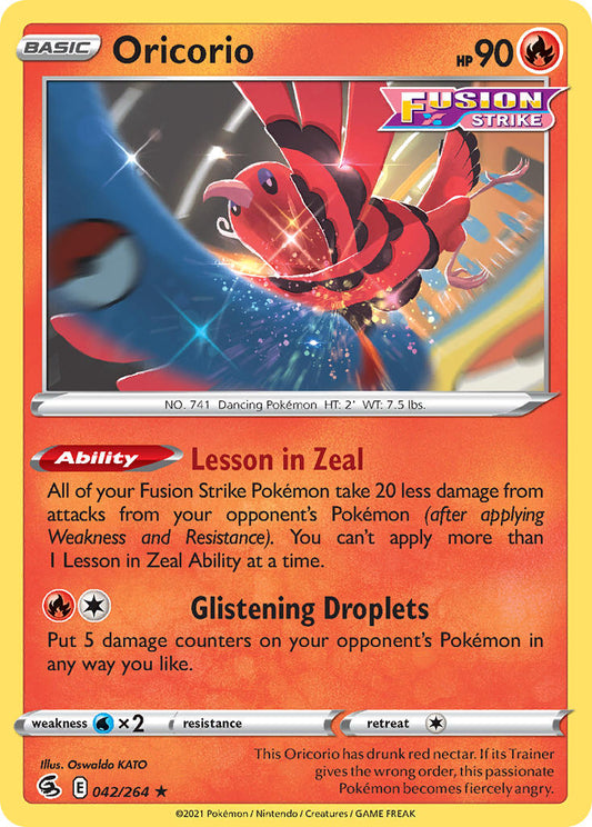 (042/264) Pokemon TCG Fusion Strike Single: Oricorio Reverse Holo Rare