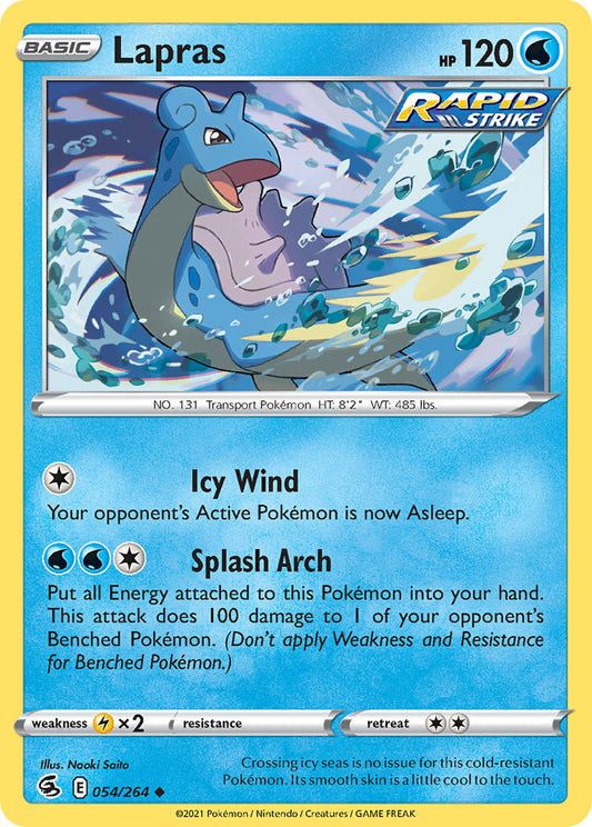 (054/264) Pokemon TCG Fusion Strike Single: Lapras Reverse Holo Uncommon