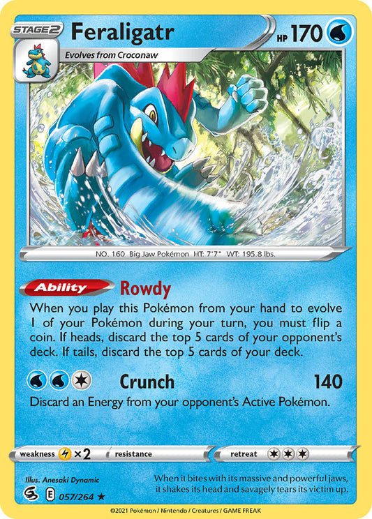 (057/264) Pokemon TCG Fusion Strike Single: Feraligatr Reverse Holo Holo Rare
