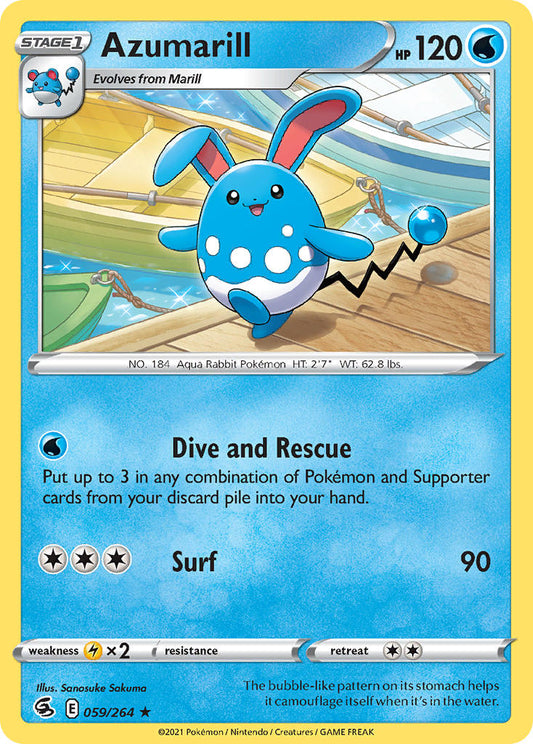 (059/264) Pokemon TCG Fusion Strike Single: Azumarill  Rare