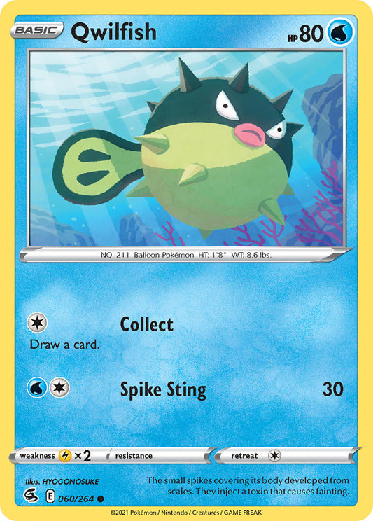 (060/264) Pokemon TCG Fusion Strike Single: Qwilfish Reverse Holo Common