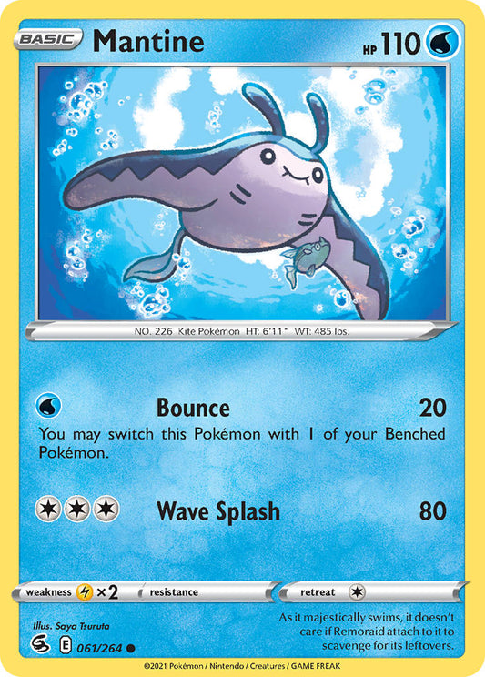 (061/264) Pokemon TCG Fusion Strike Single: Mantine  Common