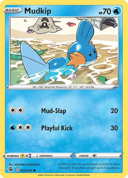 (062/264) Pokemon TCG Fusion Strike Single: Mudkip Reverse Holo Common
