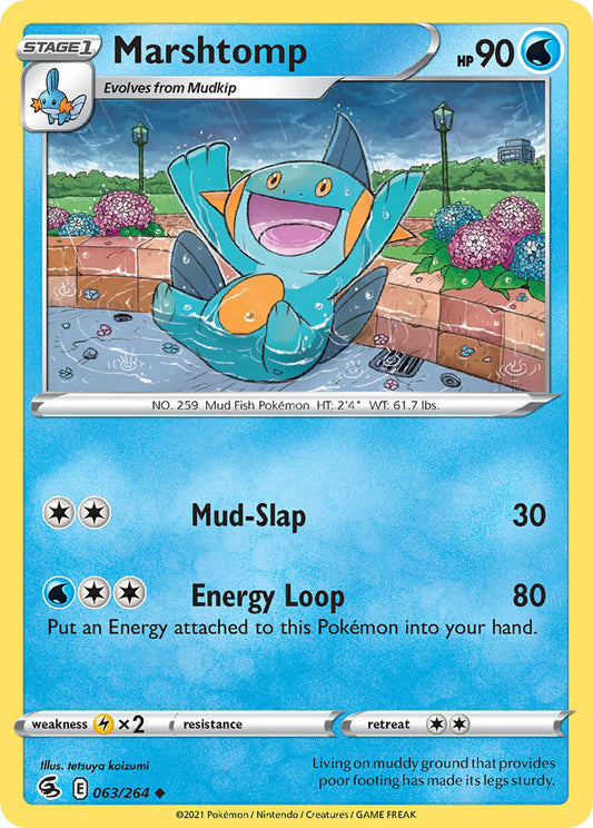 (063/264) Pokemon TCG Fusion Strike Single: Marshtomp Reverse Holo Uncommon