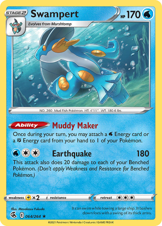 (064/264) Pokemon TCG Fusion Strike Single: Swampert  Holo Rare