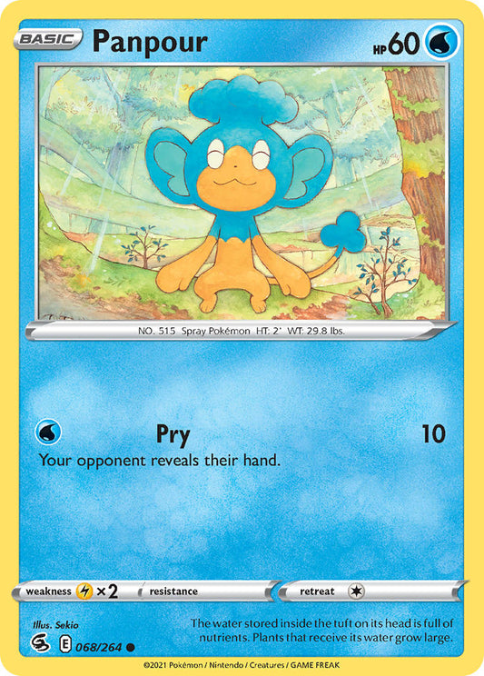 (068/264) Pokemon TCG Fusion Strike Single: Panpour Reverse Holo Common
