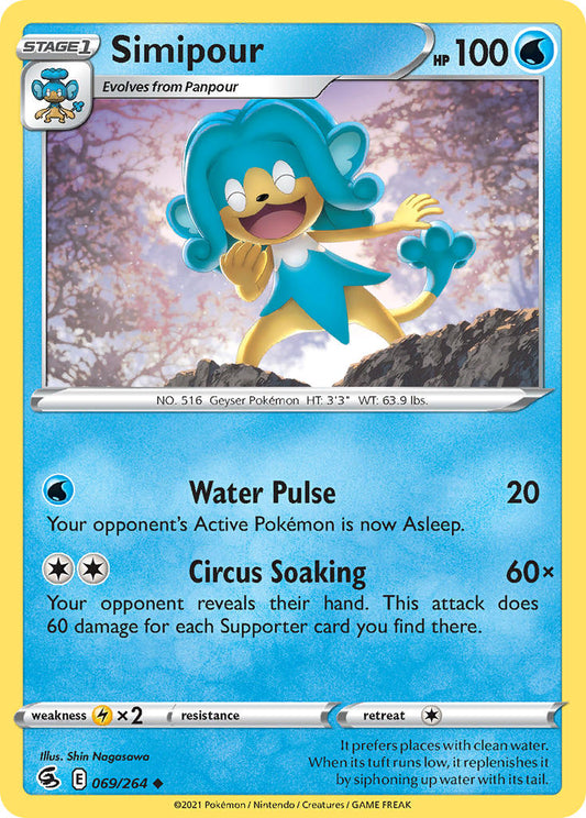 (069/264) Pokemon TCG Fusion Strike Single: Simipour  Uncommon