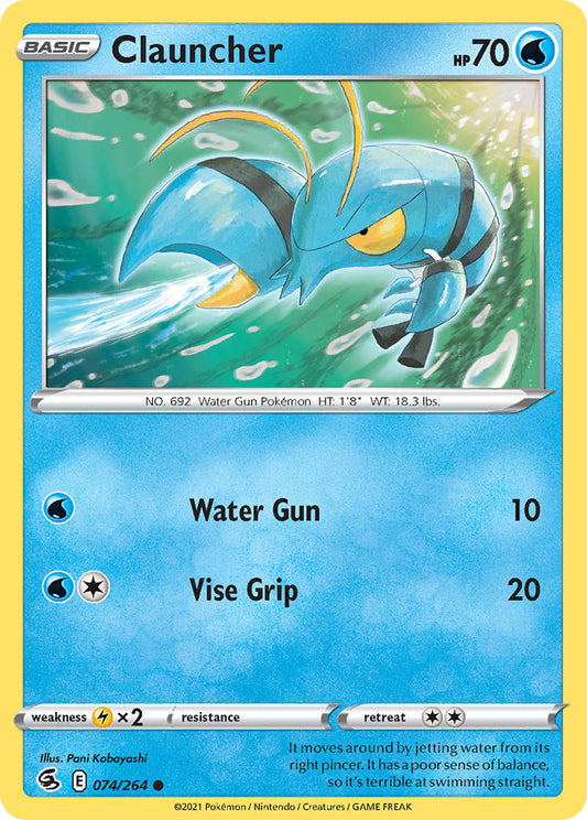 (074/264) Pokemon TCG Fusion Strike Single: Clauncher  Common