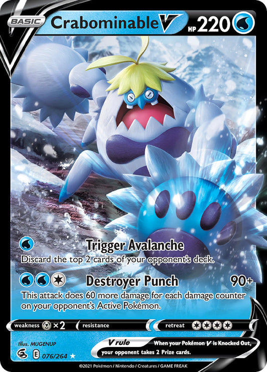 (076/264) Pokemon TCG Fusion Strike Single: Crabominable V  Ultra Rare
