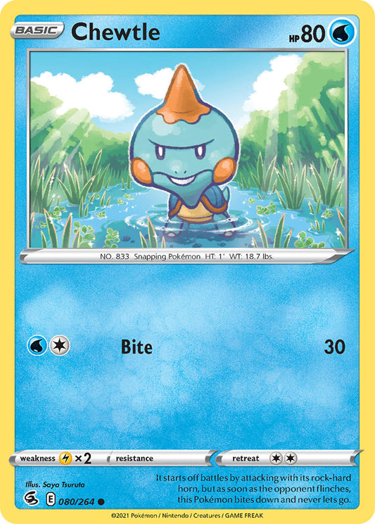 (080/264) Pokemon TCG Fusion Strike Single: Chewtle  Common