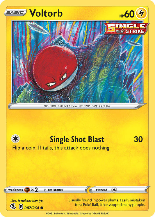 (087/264) Pokemon TCG Fusion Strike Single: Voltorb Reverse Holo Common