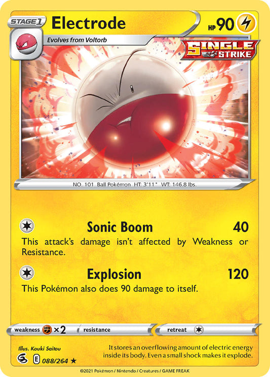 (088/264) Pokemon TCG Fusion Strike Single: Electrode Reverse Holo Rare