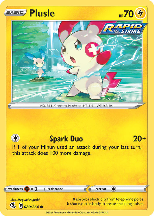 (089/264) Pokemon TCG Fusion Strike Single: Plusle  Common