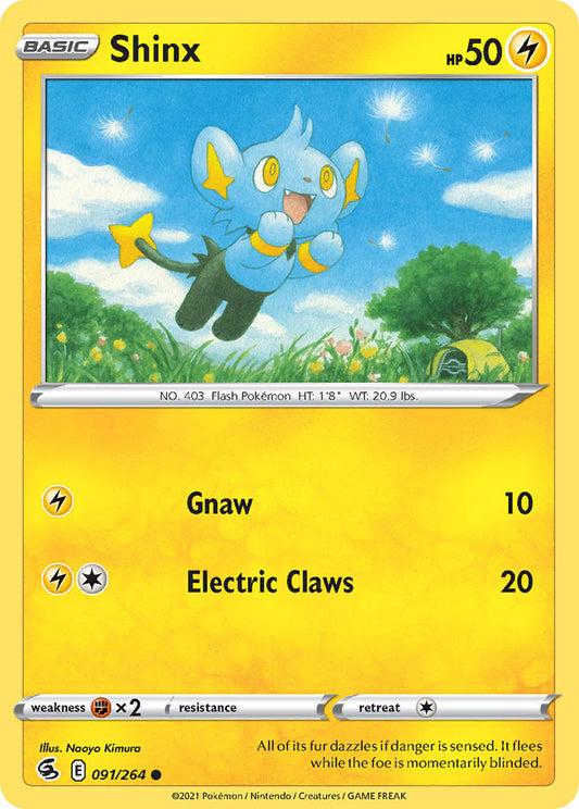 (091/264) Pokemon TCG Fusion Strike Single: Shinx Reverse Holo Common