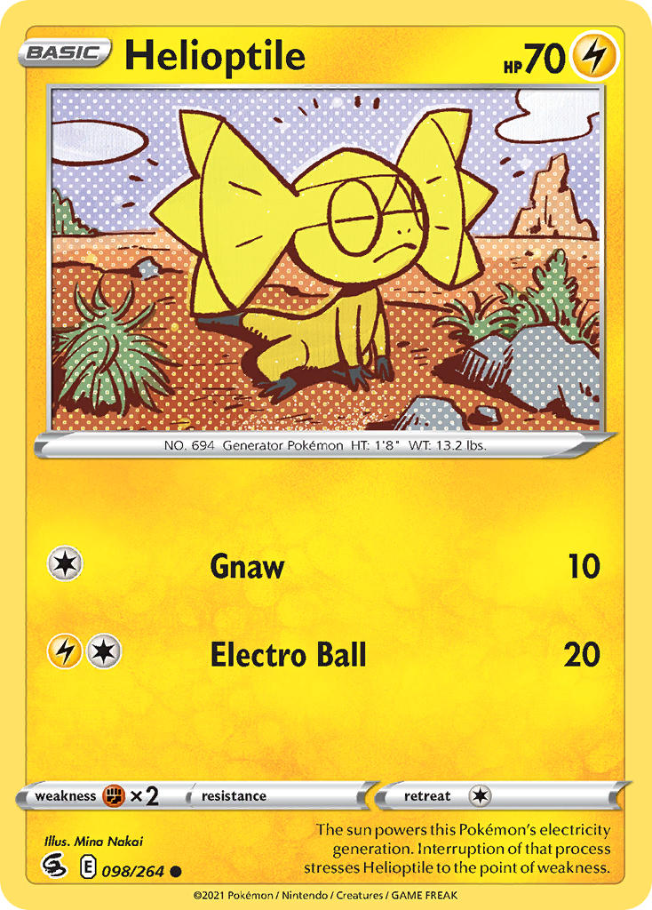 (098/264) Pokemon TCG Fusion Strike Single: Helioptile  Common