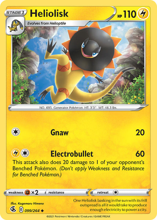 (099/264) Pokemon TCG Fusion Strike Single: Heliolisk Reverse Holo Uncommon