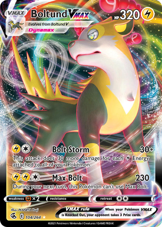 (104/264) Pokemon TCG Fusion Strike Single: Boltund VMAX  Ultra Rare
