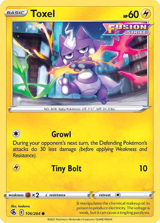 (106/264) Pokemon TCG Fusion Strike Single: Toxel  Common