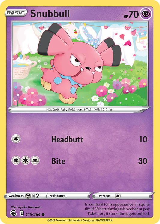 (115/264) Pokemon TCG Fusion Strike Single: Snubbull  Common
