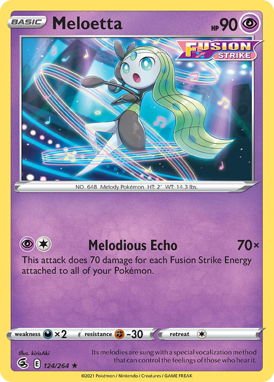 (124/264) Pokemon TCG Fusion Strike Single: Meloetta  Rare