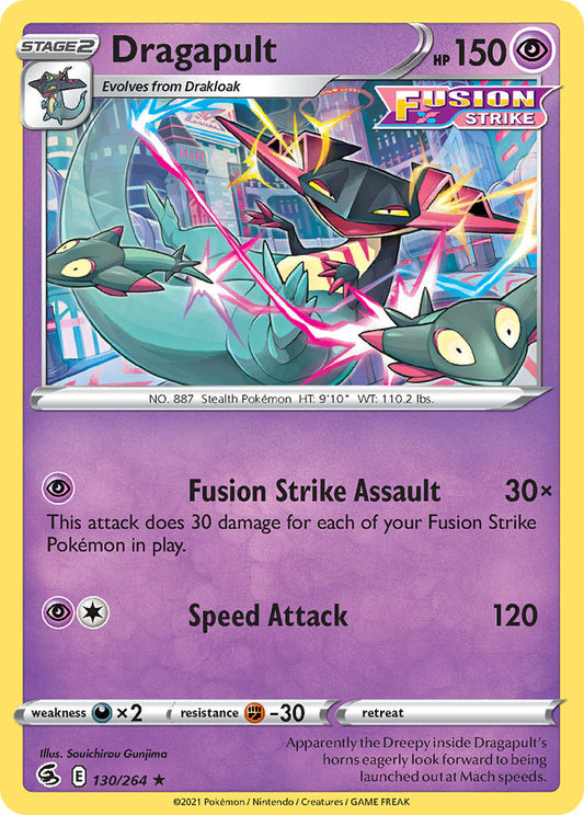 (130/264) Pokemon TCG Fusion Strike Single: Dragapult  Holo Rare