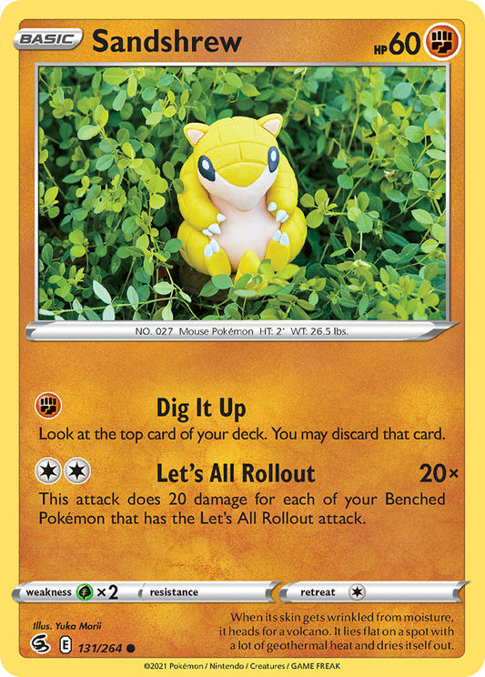 (131/264) Pokemon TCG Fusion Strike Single: Sandshrew Reverse Holo Common