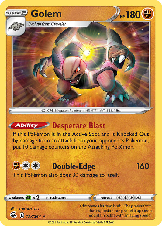 (137/264) Pokemon TCG Fusion Strike Single: Golem  Rare