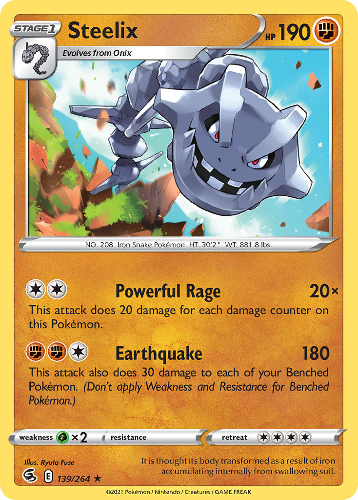 (139/264) Pokemon TCG Fusion Strike Single: Steelix  Holo Rare