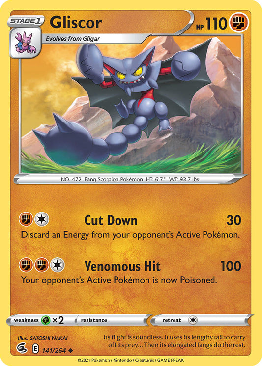 (141/264) Pokemon TCG Fusion Strike Single: Gliscor  Uncommon