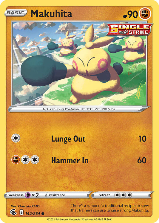 (142/264) Pokemon TCG Fusion Strike Single: Makuhita  Common